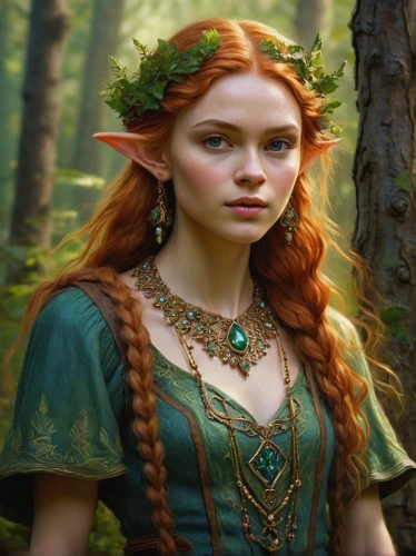 fae,elven,celtic queen,faery,merida,elf,fantasy portrait,violet head elf,faerie,male elf,wood elf,fairy tale character,the enchantress,elves,fantasy art,princess anna,fantasy picture,dryad,fantasy woman,elven flower,Illustration,Realistic Fantasy,Realistic Fantasy 16