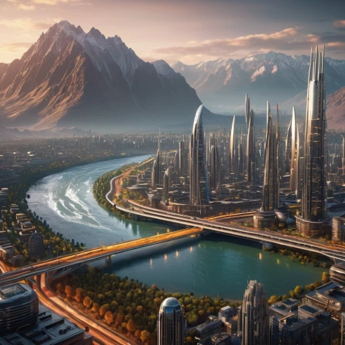 futuristic landscape,futuristic architecture,city cities,terraforming,urbanization,fantasy city,ancient city,metropolis,smart city,dubai,urban development,city skyline,cities,wonder woman city,digital compositing,capital city,skyscraper town,sky city,cityscape,business district,Photography,General,Sci-Fi