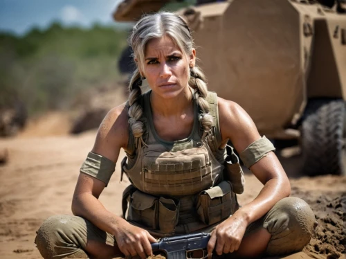 female warrior,warrior woman,war veteran,girl with gun,combat medic,gi,lost in war,hard woman,usmc,marine corps,war correspondent,ammo,vietnam veteran,girl with a gun,the sandpiper combative,woman holding gun,humvee,mad max,strong military,medium tactical vehicle replacement,Photography,General,Cinematic