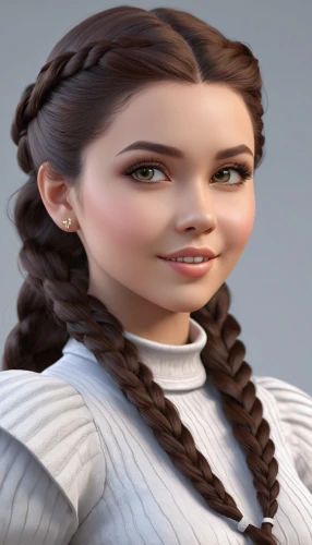 princess leia,jane austen,katniss,princess anna,librarian,female doll,girl in a historic way,victorian lady,female doctor,3d model,female nurse,custom portrait,cg,ancient egyptian girl,artificial hair integrations,natural cosmetic,young lady,braids,lilian gish - female,cinnamon girl,Unique,3D,3D Character