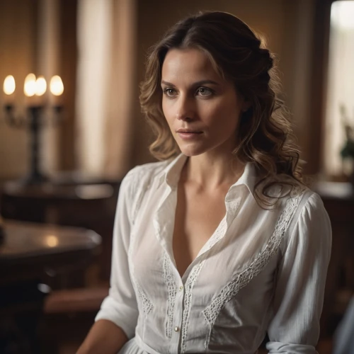 downton abbey,old elisabeth,white shirt,pearl necklace,a charming woman,elegant,mrs white,victoria,jessamine,white rose snow queen,catarina,british actress,romantic portrait,vesper,abbey,laurel,white bow,romantic look,the crown,suffragette,Photography,General,Cinematic