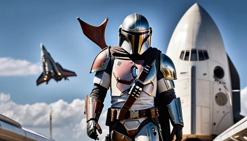 silver arrow,fighter pilot,rocket raccoon,spartan,crusader,alien warrior,boba fett,knight armor,glider pilot,asterales,rocket,awesome arrow,hornet,storm troops,space tourism,the sandpiper general,templar,astronautics,emperor of space,falcon,Photography,General,Realistic