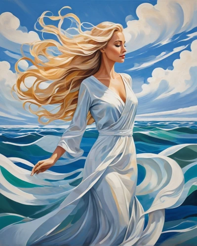 the wind from the sea,wind wave,the sea maid,sea breeze,little girl in wind,ocean waves,sea fantasy,at sea,oil painting on canvas,winds,wind machine,wind,flowing,gracefulness,windy,art painting,sea landscape,girl on the boat,celtic woman,swirling,Illustration,Vector,Vector 07