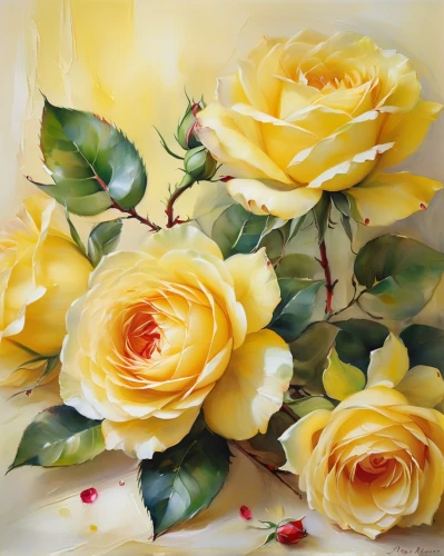 yellow rose background,yellow roses,gold yellow rose,yellow orange rose,yellow rose,red-yellow rose,esperance roses,yellow sun rose,flower painting,noble roses,carol colman,colorful roses,sun roses,oil painting,roses daisies,oil painting on canvas,spray roses,roses-fruit,garden roses,blooming roses,Illustration,Paper based,Paper Based 11
