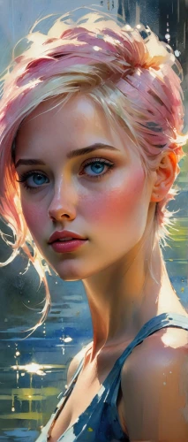 the blonde in the river,girl on the river,world digital painting,mermaid background,underwater background,portrait background,digital painting,the sea maid,fae,tiber riven,fantasy portrait,pixie-bob,digital art,girl on the boat,rosa ' amber cover,water rose,girl in a long,girl washes the car,sci fiction illustration,mystical portrait of a girl,Conceptual Art,Oil color,Oil Color 11