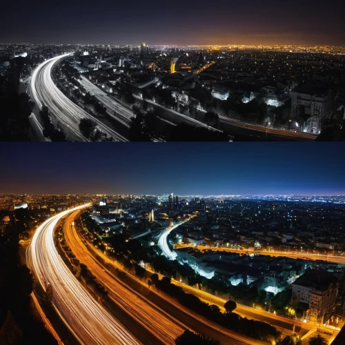 day and night,highway lights,night photography,light trail,light trails,city lights,night photograph,citylights,longexposure,cities,city at night,city cities,night lights,long exposure light,freeway,ambient lights,visual effect lighting,car lights,timelapse,night highway,Illustration,Paper based,Paper Based 02