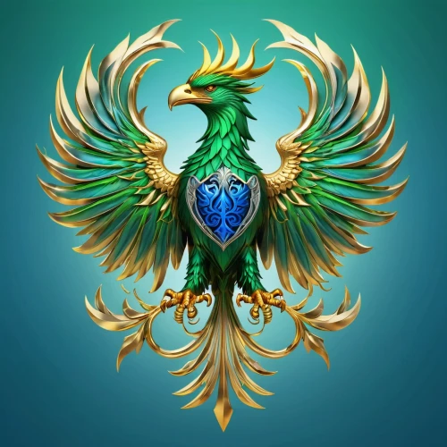 garuda,coat of arms of bird,heraldic,peacock,patung garuda,gryphon,ornamental bird,phoenix rooster,national emblem,an ornamental bird,firebird,blue and gold macaw,quetzal,prince of wales feathers,heraldic animal,heraldic shield,crest,green bird,eagle,imperial eagle,Photography,General,Realistic