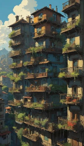 apartment block,balconies,apartment complex,sky apartment,apartment blocks,roofs,suburb,apartment building,balcony garden,apartment-blocks,roof landscape,block balcony,hillside,building valley,an apartment,apartment house,human settlement,terraces,skyscraper town,apartments,Conceptual Art,Sci-Fi,Sci-Fi 01