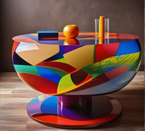 colorful glass,glasswares,glass painting,decorative art,shashed glass,colorful bleter,fruit bowl,coffee table,sideboard,vase,glass vase,table artist,abstract multicolor,lacquer,cuborubik,danish furniture,wooden bowl,glass series,decanter,art with points,Photography,General,Realistic