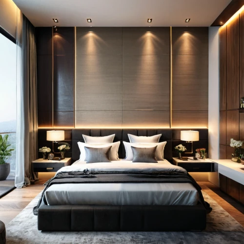 modern room,contemporary decor,modern decor,sleeping room,room divider,bedroom,interior modern design,great room,canopy bed,guest room,interior design,interior decoration,luxury home interior,window treatment,bed frame,penthouse apartment,guestroom,gold wall,interior decor,modern style,Photography,General,Natural