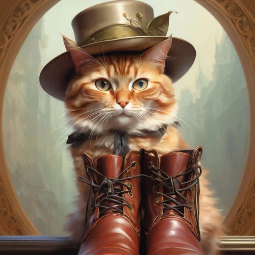 puss in boots,cat sparrow,red tabby,boots,hatter,boot,tea party cat,red cat,cat portrait,cowboy boot,cowboy boots,nicholas boots,cat image,riding boot,plush boots,oktoberfest cats,steel-toed boots,walking boots,vintage cat,napoleon cat,Conceptual Art,Fantasy,Fantasy 01