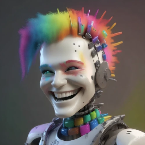 punk,punk design,pubg mascot,rainbow unicorn,streampunk,gay,lgbtq,mohawk,cosmetic,pyro,twitch icon,cyberpunk,killer smile,unicorn face,the face of god,cyborg,electro,trickster,custom portrait,clown