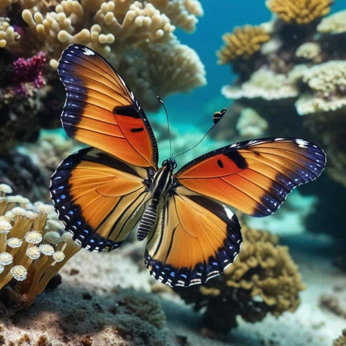 tropical butterfly,mandarinfish,ulysses butterfly,butterfly fish,butterfly swimming,sea life underwater,brown sail butterfly,butterfly background,sea animals,coral reef fish,butterflyfish,viceroy (butterfly),euphydryas,ornamental fish,polygonia,anemone fish,orange butterfly,underwater world,marine life,anemonefish,Photography,General,Realistic