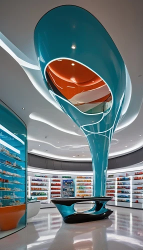 ufo interior,pharmacy,futuristic art museum,shoe store,cosmetics counter,bond stores,ceiling fixture,computer store,gulf,sci fi surgery room,futuristic architecture,ceiling construction,car showroom,electric gas station,bookstore,e-gas station,ceiling lamp,mid century modern,soap shop,convenience store,Photography,General,Realistic