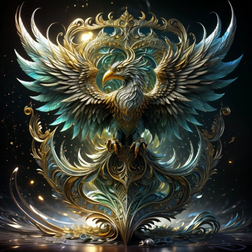 garuda,gryphon,fantasy art,harpy,ornamental bird,apophysis,archangel,firebird,fairy peacock,gold filigree,baroque angel,fractals art,peacock,filigree,faery,winged heart,the archangel,an ornamental bird,angel wing,the zodiac sign pisces