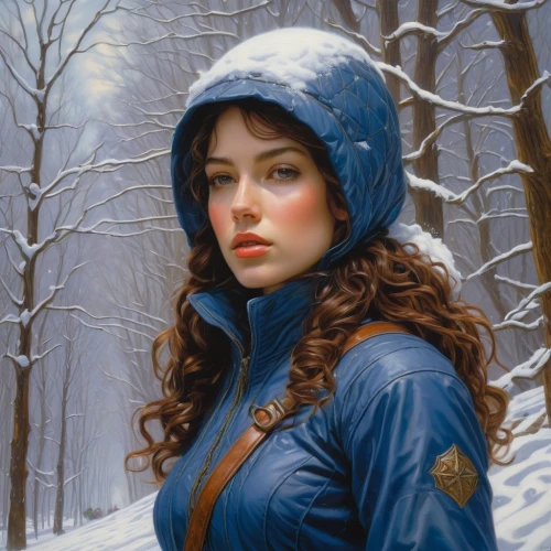 winterblueher,the snow queen,suit of the snow maiden,snow scene,mystical portrait of a girl,heather winter,winter background,oil painting on canvas,fantasy portrait,in the snow,oil painting,young woman,eskimo,portrait of a girl,in the winter,snow white,winter,winters,girl portrait,winter dream,Illustration,Realistic Fantasy,Realistic Fantasy 03