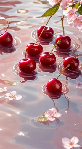 pink water lilies,cherry petals,flower water,water lilies,petals of perfection,heart cherries,rose petals,sweet cherries,rose apples,bubble cherries,cherries in a bowl,lotus on pond,pond flower,cherry trees,pink petals,red water lily,rose water,lily pads,red petals,water lotus