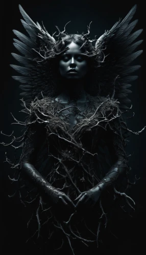 dark angel,black angel,archangel,crow queen,3d crow,black crow,the archangel,dark art,death angel,black raven,corvidae,angelology,angel of death,garuda,corvus,harpy,daemon,mourning swan,fallen angel,nocturnal bird,Photography,Artistic Photography,Artistic Photography 05