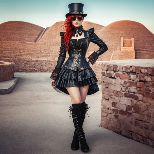 steampunk,gothic fashion,black hat,leather hat,steampunk gears,gothic woman,ringmaster,bowler hat,gothic style,top hat,victorian style,gothic dress,catrina calavera,halloween witch,streampunk,hatter,gothic,cosplay image,skillet,stovepipe hat,Photography,Fashion Photography,Fashion Photography 11