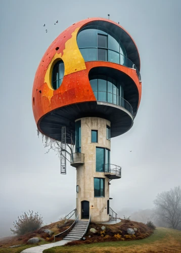 dunes house,sky apartment,crooked house,cubic house,futuristic architecture,bird tower,cube house,pigeon house,animal tower,tree house hotel,syringe house,cube stilt houses,mobile home,tree house,round house,observation tower,floating island,the observation deck,modern architecture,island suspended