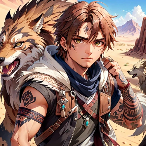 shepherd,game illustration,desert background,wolf,bohemian shepherd,shepherd mongrel,gray wolf,wolf hunting,leo,gryphon,adventurer,two wolves,european wolf,howling wolf,howl,dragon slayer,wolves,wolf bob,heroic fantasy,east-european shepherd,Anime,Anime,General