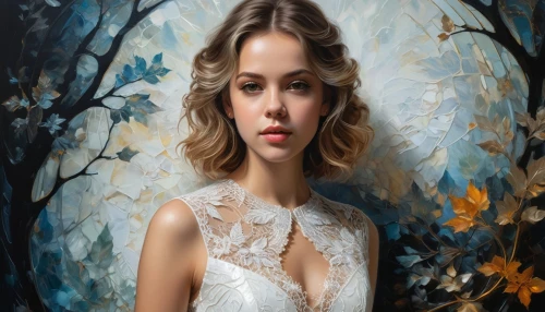 art painting,photo painting,oil painting,mystical portrait of a girl,oil painting on canvas,world digital painting,romantic portrait,portrait background,fantasy portrait,digital painting,jessamine,fantasy art,young woman,fineart,girl with tree,oil paint,italian painter,linden blossom,artistic portrait,girl in flowers,Photography,Artistic Photography,Artistic Photography 02