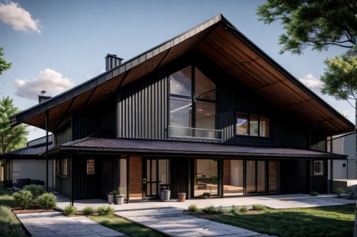 mid century house,3d rendering,modern house,timber house,smart home,wooden house,folding roof,modern architecture,eco-construction,smart house,render,core renovation,archidaily,frame house,kirrarchitecture,wooden facade,residential house,mid century modern,modern style,contemporary