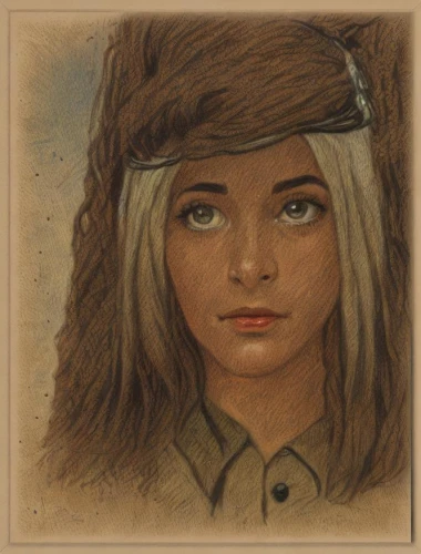 vintage girl,vintage female portrait,vintage drawing,buckskin,the hat-female,woman's hat,girl wearing hat,vintage woman,girl portrait,cherokee,aborigine,brown hat,germanic tribes,cinnamon girl,ushanka,lilian gish - female,young woman,portrait of a girl,woman of straw,girl drawing,Art sketch,Art sketch,Traditional