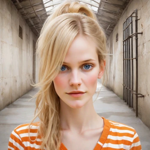 blond girl,portrait background,madeleine,blonde woman,orange,blonde girl,striped background,portrait of a girl,forehead,young woman,orange color,pixie-bob,cool blonde,british actress,two face,beautiful face,pretty young woman,orange half,woman face,alice
