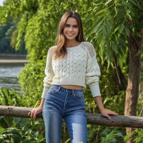 social,cardigan,long-sleeved t-shirt,long-sleeve,knitting clothing,liberty cotton,sweater,cotton top,crochet,high jeans,girl on the river,coral,ivory,beautiful young woman,georgia,sofia,orlova chuka,female model,women's clothing,bolero jacket,Photography,General,Realistic