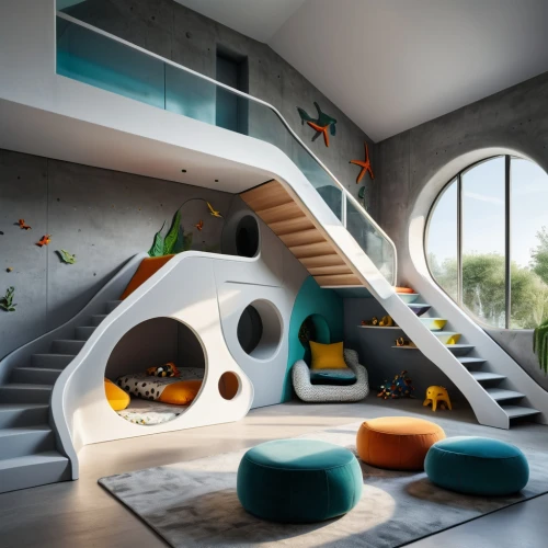 kids room,ufo interior,little man cave,children's bedroom,sky apartment,sky space concept,penthouse apartment,cubic house,children's interior,children's room,interior modern design,futuristic architecture,baby room,circular staircase,modern room,interior design,great room,loft,space capsule,modern decor,Photography,General,Natural