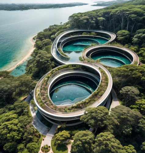 infinity swimming pool,futuristic architecture,artificial islands,artificial island,futuristic art museum,eco hotel,futuristic landscape,island suspended,jewelry（architecture）,aqua studio,floating islands,floating island,swim ring,crescent spring,modern architecture,dunes house,house of the sea,diamond lagoon,luxury property,archidaily