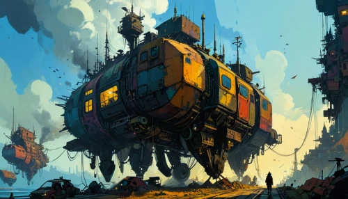 ship wreck,dreadnought,airships,container freighter,airship,merchant train,tank ship,a cargo ship,ship of the line,factory ship,transistor,cargo ship,mech,air ship,shipwreck,mecha,scrapyard,ship travel,freighter,concrete ship,Conceptual Art,Sci-Fi,Sci-Fi 01