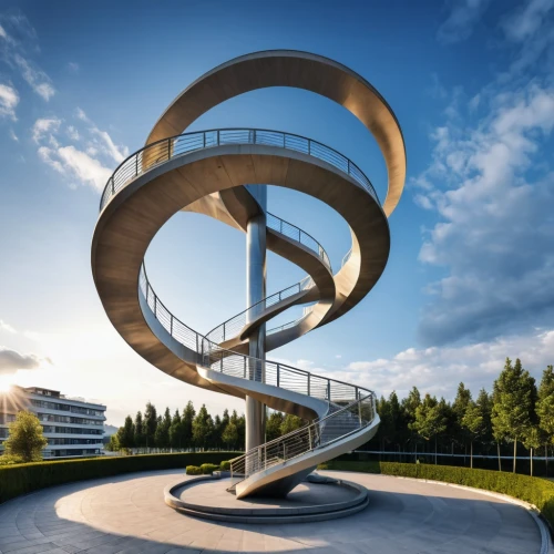 circular staircase,spiral staircase,winding staircase,spiral stairs,falkirk wheel,winding steps,helix,steel sculpture,spiralling,armillary sphere,spiral,torus,observation tower,steel stairs,time spiral,futuristic architecture,winding,modern architecture,spirals,the observation deck,Photography,General,Realistic