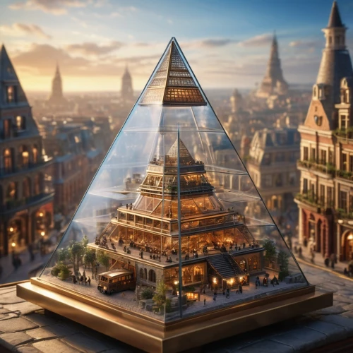 glass pyramid,shard of glass,russian pyramid,cubic house,pyramids,3d fantasy,cube stilt houses,pyramid,glass building,shard,louvre museum,the great pyramid of giza,jewelry（architecture）,water cube,futuristic architecture,louvre,light cone,vitrine,tower of babel,glass facades,Photography,General,Natural