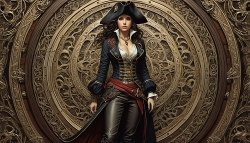 steampunk,pirate,the hat of the woman,the hat-female,black pearl,venetia,galleon,imperial coat,sterntaler,magistrate,frock coat,sorceress,caravel,portrait background,naval officer,clockmaker,aristocrat,artemisia,victorian lady,female doctor,Illustration,Black and White,Black and White 01