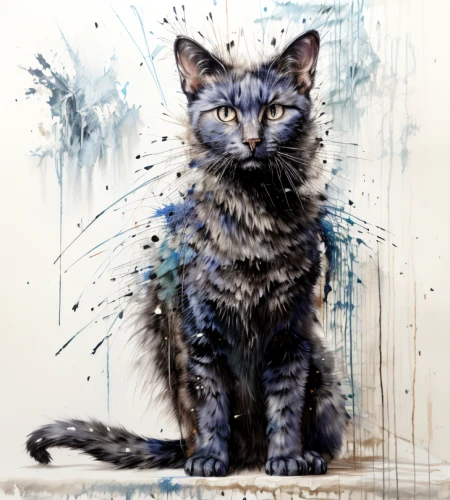 watercolor cat,cat on a blue background,blue painting,drawing cat,cat vector,watercolor blue,cat portrait,brindle cat,gray cat,pet portrait,russian blue,gray kitty,breed cat,chartreux,domestic short-haired cat,selkirk rex,cat drawings,russian blue cat,domestic cat,mazarine blue
