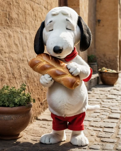 potcake dog,snoopy,baguettes,roll of dough,baguette,italian sausage,strudel,purebred dog,flatbread,apple strudel,hot dog bun,kolach,fresh bread,dog chew toy,saucisson de lyon,hot dog,flat bread,basque shepherd dog,pita,herb baguette,Photography,General,Natural