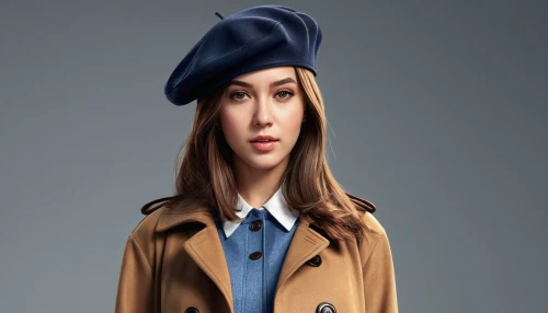 stewardess,beret,policewoman,menswear for women,flight attendant,trench coat,woman in menswear,flat cap,girl wearing hat,the hat-female,overcoat,fashion vector,trilby,women fashion,military uniform,brown cap,bowler hat,police uniforms,peaked cap,cloche hat,Photography,General,Realistic