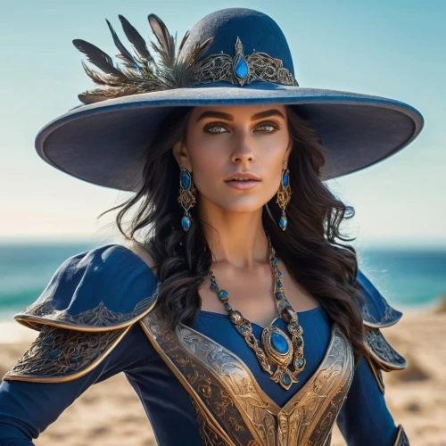 the hat of the woman,black pearl,sorceress,fantasy woman,the hat-female,blue enchantress,catarina,queen,aladha,the enchantress,artemisia,hook,pirate,womans hat,head woman,warrior woman,womans seaside hat,wonderwoman,musketeer,female hollywood actress,Photography,General,Sci-Fi