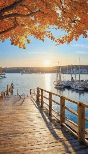 new england,wooden pier,massachusetts,maine,tasmania,homes for sale in hoboken nj,cape cod,boat dock,waterfront,martha's vineyard,golden autumn,autumn morning,autumn background,homes for sale hoboken nj,dock,maryland,autumn sun,bar harbor,autumn scenery,wooden decking,Illustration,Japanese style,Japanese Style 19