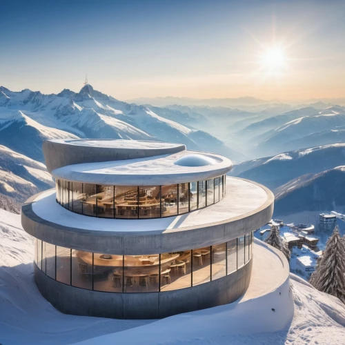schilthorn,snowhotel,avalanche protection,snow shelter,snow roof,futuristic architecture,alpine style,snow house,alpine hut,ortler winter,swiss house,snow ring,monte rosa hut,house in mountains,mountain hut,mountain huts,titlis,house in the mountains,switzerland chf,swiss alps,Photography,General,Natural