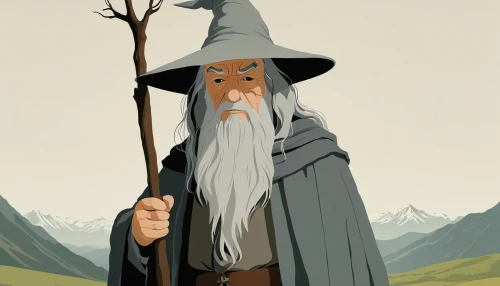 gandalf,wizard,the wizard,albus,jrr tolkien,hobbit,wizards,magus,broomstick,lord who rings,old man,vector illustration,witch broom,elven,mage,druid,thorin,dwarf sundheim,lokportrait,the wanderer,Illustration,Japanese style,Japanese Style 08