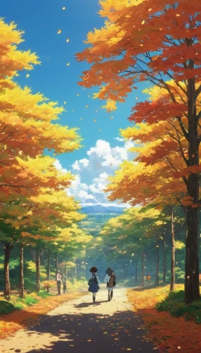 autumn scenery,autumn background,autumn forest,autumn walk,autumn landscape,autumn day,autumn trees,one autumn afternoon,the autumn,autumn idyll,autumn theme,fall landscape,autumn morning,autumn,autumn in japan,in the autumn,autumn park,golden autumn,autumn frame,autumn season,Illustration,Japanese style,Japanese Style 14