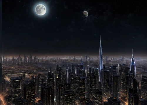 futuristic landscape,city skyline,city cities,city at night,metropolis,digital compositing,black city,sky space concept,sky city,cityscape,city view,skyline,manhattan skyline,city scape,sci fiction illustration,futuristic architecture,high-rises,tall buildings,cities,the city