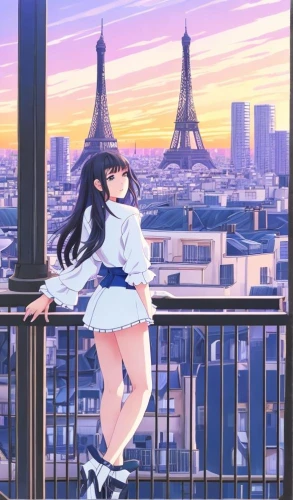 paris balcony,paris,eiffel,bonjour bongu,eifel,french digital background,paris cafe,cityscape,french valentine,parfait,anime japanese clothing,eiffel tower,city view,on the roof,background images,watercolor paris balcony,anime 3d,sakura background,above the city,the eiffel tower,Common,Common,Japanese Manga