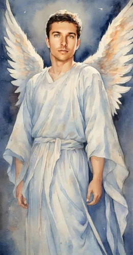 guardian angel,angel moroni,the archangel,business angel,greek,archangel,angel,greer the angel,god,apollo,greek in a circle,the face of god,kapparis,messenger of the gods,the angel with the cross,prophet,templedrom,tesla,angels,spevavý,Digital Art,Watercolor