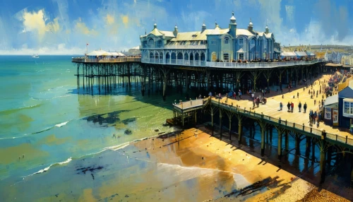 cromer pier,brighton pier,the pier,cromer,seaside resort,old pier,eastbourne pier,wooden pier,brighton,princes pier,saltburn pier,seaside view,seaside,beach hut,seaside country,pier,burned pier,saltburn,beach huts,saltburn by the sea,Art,Artistic Painting,Artistic Painting 32