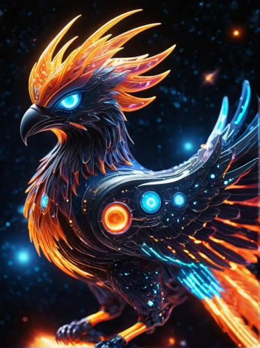 phoenix rooster,garuda,griffon bruxellois,gryphon,mongolian eagle,owl background,eagle illustration,eagle,phoenix,eagle vector,griffin,flame spirit,imperial eagle,nebula guardian,pegasus,bird of prey,firebird,night bird,falcon,aztec gull,Conceptual Art,Sci-Fi,Sci-Fi 30