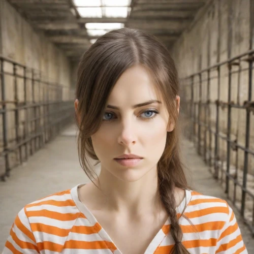 prisoner,drug rehabilitation,prison,detention,depressed woman,striped background,portrait background,arbitrary confinement,horizontal stripes,portrait photography,portrait photographers,young woman,captivity,woman face,woman thinking,offenses,the girl's face,woman portrait,eastern state penitentiary,portrait of a girl